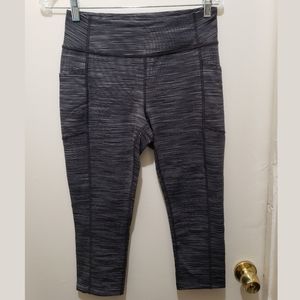 Black and Gray Striped Capris
